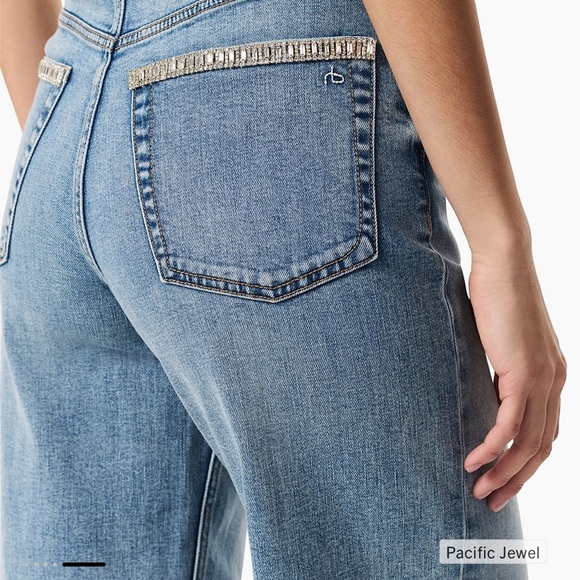 Rag & Bone Andi Embellished Ankle-Length Wide Leg Jeans - Picture 5 of 10